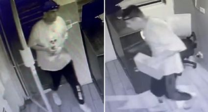 Captan a ladrón robando televisión y caja fuerte en gimnasio Ever Gym en Monterrey