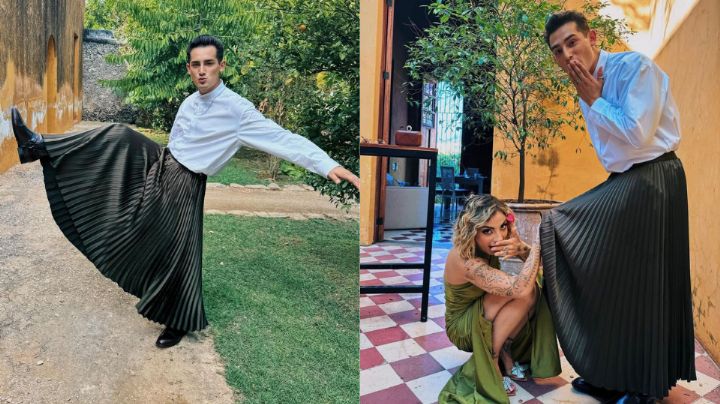 Critican a Emilio Osorio tras presumir su falda en redes