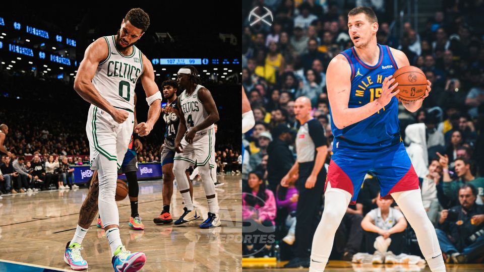 Jayson Tatum y Nikola Jokic, las grandes figuras de los Celtics y Nuggets.