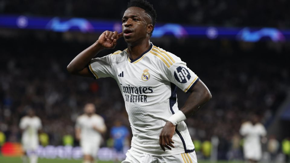 Vinicius Jr. celebrando su gol ante el Leipzig.