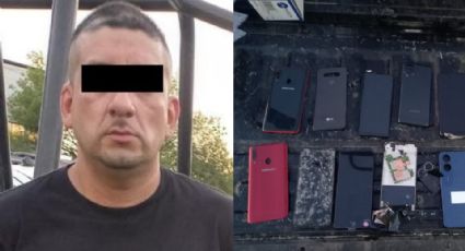 Roba iPhone en Monterrey, lo detienen y le encuentran 16 teléfonos más