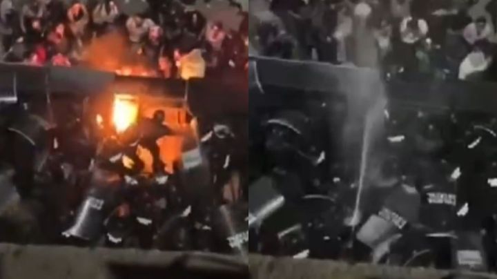 Queman rostro de un policía durante marcha del 8M en Monterrey