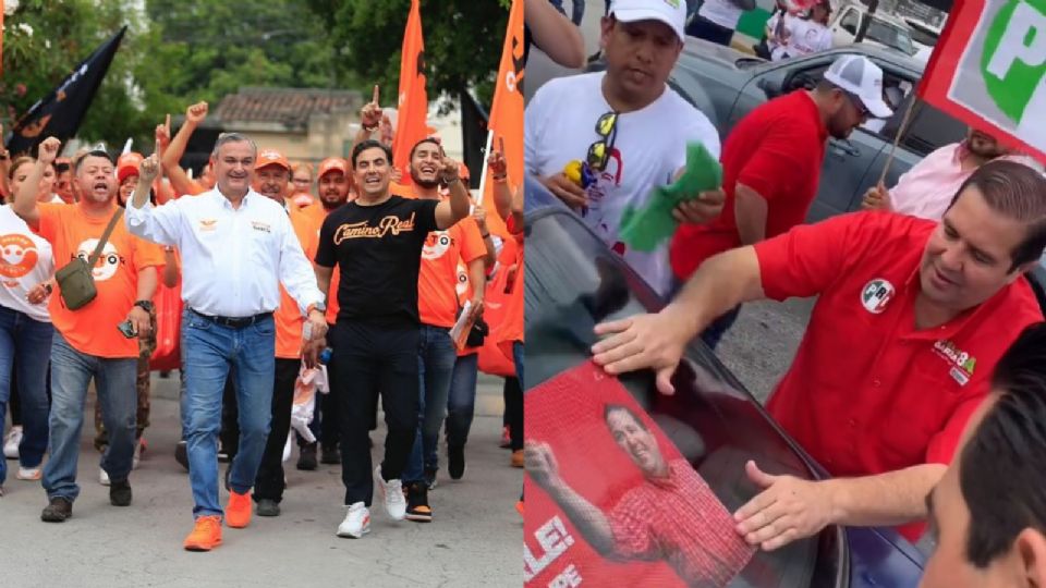 Héctor García, candidato de Movimiento Ciudadano a la alcaldía de Guadalupe; José Luis Garza, candidato de la coalición “Fuerza y Corazón X Nuevo León” a la alcaldía de Guadalupe.