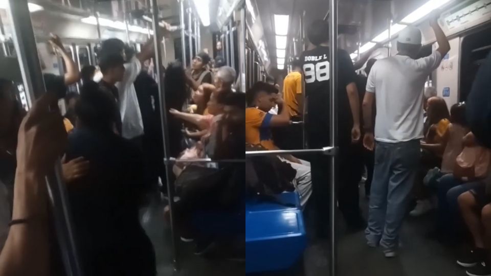 Aficionados de Tigres se encaran en vagón del metro