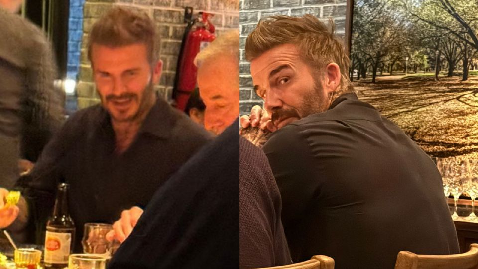 David Beckham en restaurante.