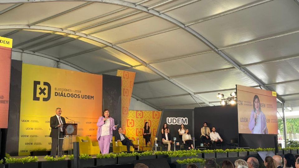 Xóchitl Gálvez, candidata presidencial por la coalición “Fuerza y Corazón por México” de visita en la UDEM.