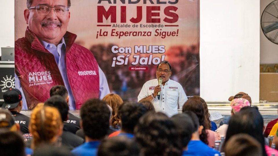 Andrés Mijes, candidato a la alcaldía de Escobedo por la coalición “Sigamos Haciendo Historia”.