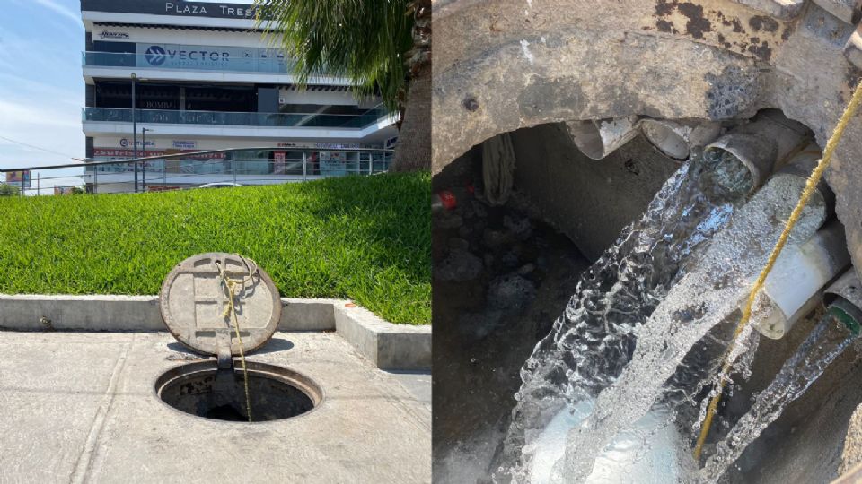 Fuga de agua potable en la colonia Torremolinos.