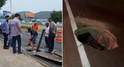 Inician reparación de registro abierto sobre avenida Lázaro Cárdenas