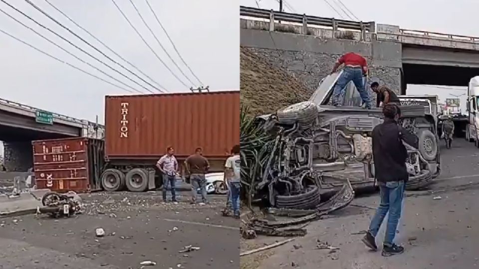 Choque múltiple en Carretera a Laredo y Libramiento Noreste.