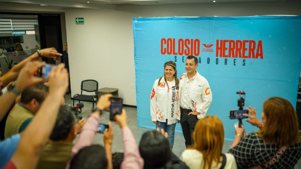 Luis Donaldo Colosio Riojas y Martha Herrera, candidatos de Movimiento Ciudadano al Senado de la República.