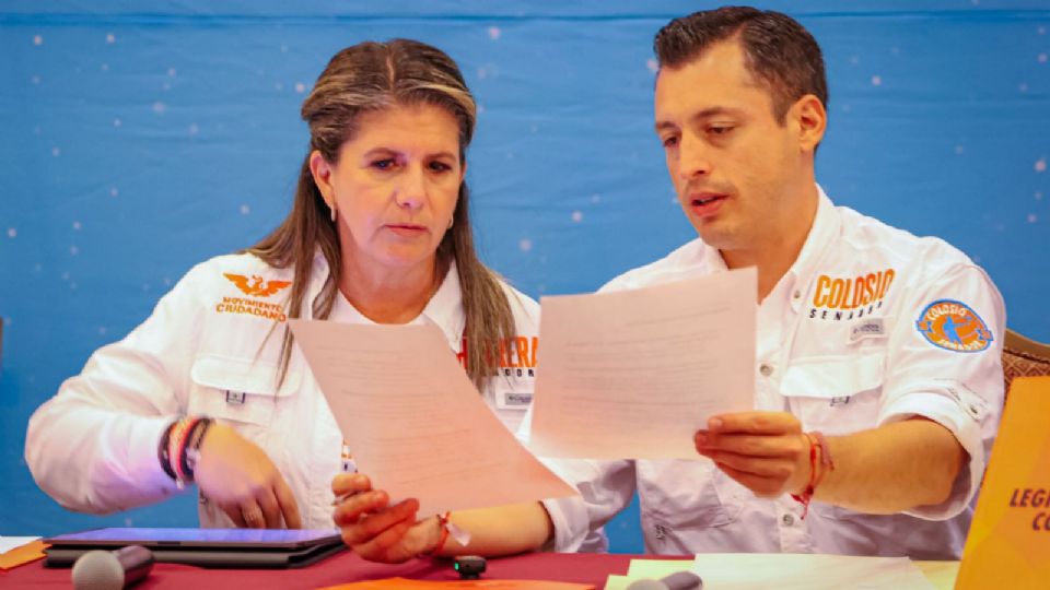 Martha Herrera y Luis Donaldo Colosio, candidatos de MC al Senado de la República.