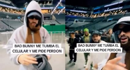 Video: Bad Bunny vuelve a tirar celular de fan; le había pedido un autógrafo