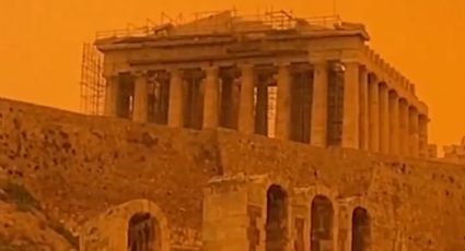 Cielo de Grecia se torna de color naranja por polvo del Sahara