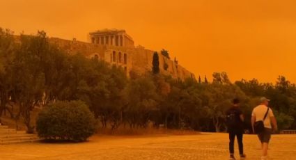 Polvo del Sahara pinta de naranja los cielos de Grecia