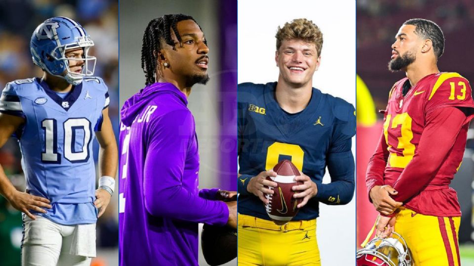 Caleb Williams, Jayden Daniels, Drake Maye y J.J. McCarthy encabezan la lista de quarterbacks codiciados en la primera ronda del Draft que arranca este jueves en Detroit.