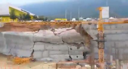 VIDEO: Colapsa barda de hospital en construcción junto a la Prepa UDEM en San Pedro