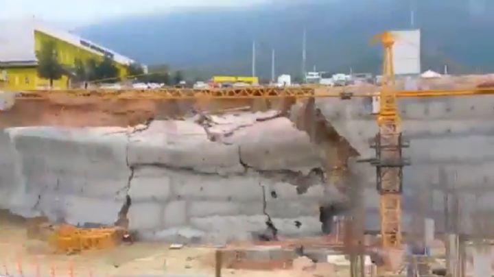 VIDEO: Colapsa barda de hospital en construcción junto a la Prepa UDEM en San Pedro