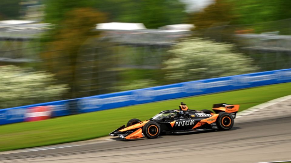 El piloto regiomontano, 'Pato' O'Ward durante el clasificatorio del Gran Premio de Alabama.