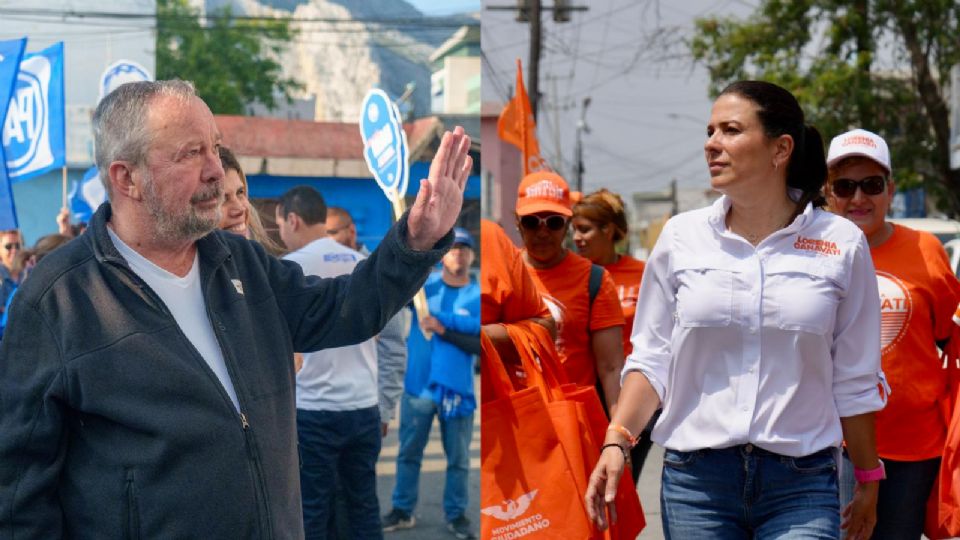 Mauricio Fernández (PAN) y Lorenia Canavati (MC), candidatos a la alcaldía de San Pedro Garza García.