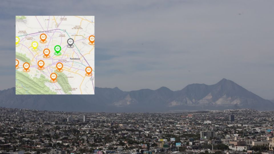 Al filo de las 15:00 horas, un total de 11 estaciones de monitoreo ambiental registraron una calidad del aire 'mala' (naranja).