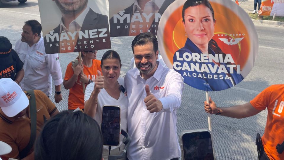 Jorge Álvarez Máynez durante su visita a Nuevo León.