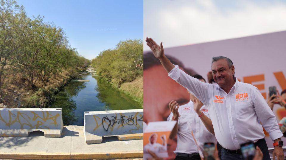 Arroyo Las Tinajas, Guadalupe, NL; Héctor García, candidato de MC a la alcaldía de Guadalupe.