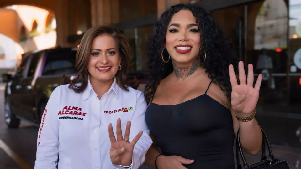 Alma Alcaraz, candidata a la gubernatura de Guanajuato por Morena y Paola Suárez, candidata del PT a diputación local de Guanajuato.