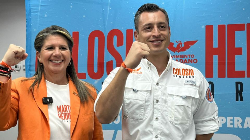 Martha Herrera y Luis Donaldo Colosio, candidatos de Movimiento Ciuadadano al Senado de la República.