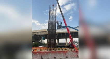 Ajustan estructura de la Línea 6 del Metro tras inclinarse en avenida Madero, en Monterrey