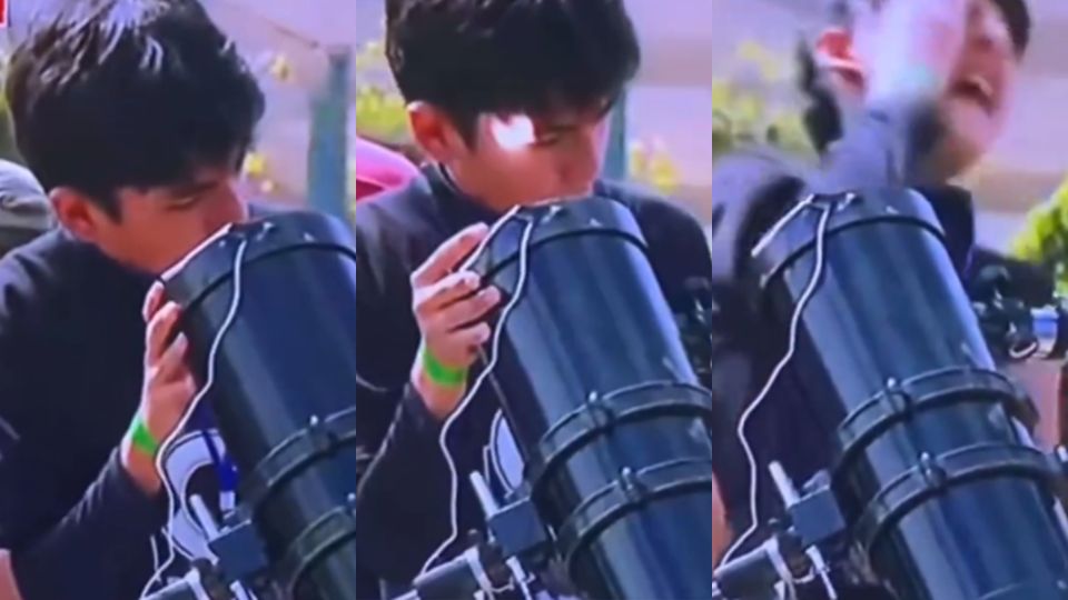 Joven sufre lesiones por ver eclipse a través de telescopio