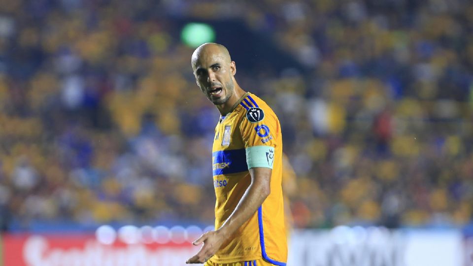 Guido Pizarro durante el juego de los cuartos de la Liga de Campeones de la CONCACAF 2024 en el Estadio Universitario