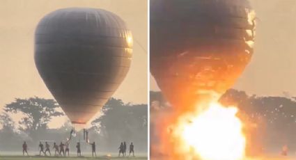 Globo aerostático explota y deja lesionados a cuatro adolescentes en Indonesia