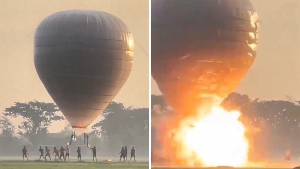 Explosión de globo aerostático en Indonesia