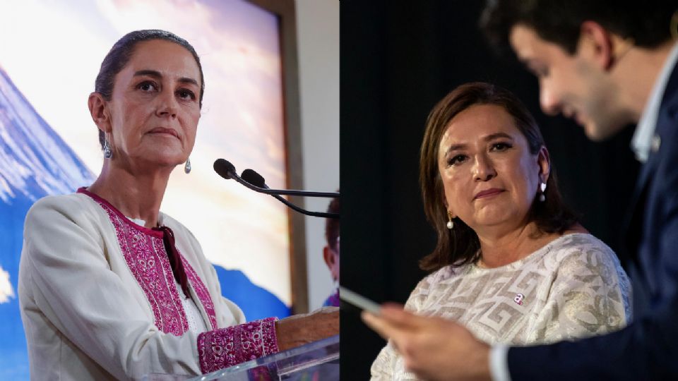 Claudia Sheinbaum (izq) y Xóchitl Gálvez (der), candidatas a la Presidencia de la República.