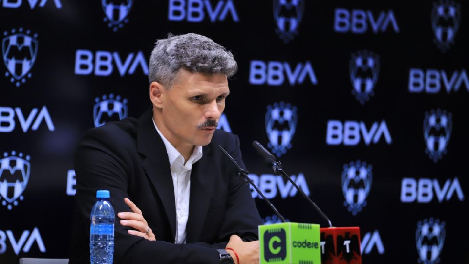 Fernando Ortiz en rueda de prensa tras el Clásico Regio de Cuartos de Final disputado en el Estadio BBVA