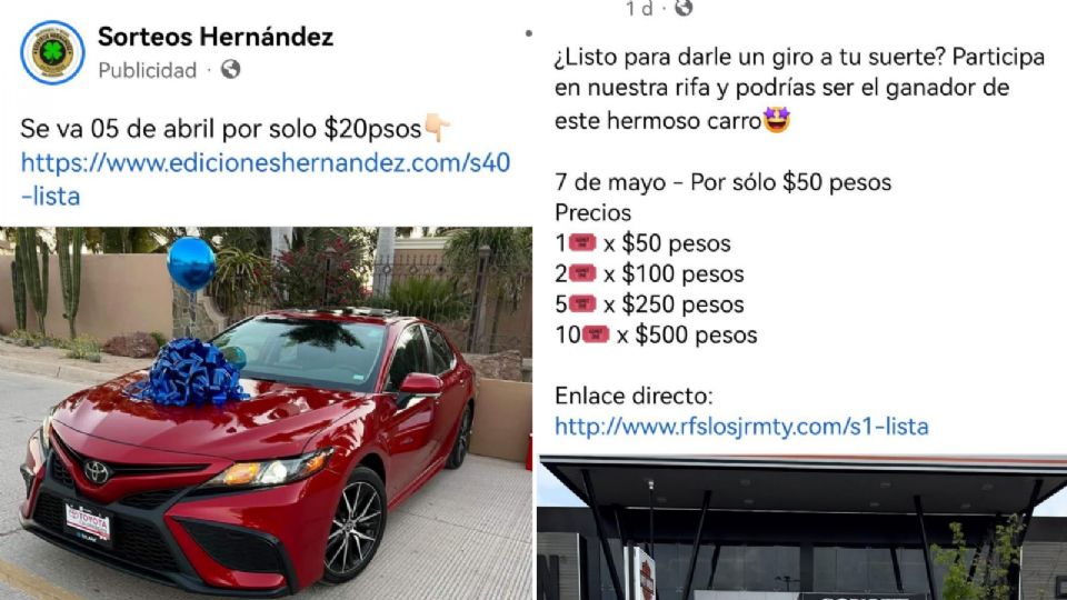 Rifas en redes para ganar autos, casas, departamentos y más.