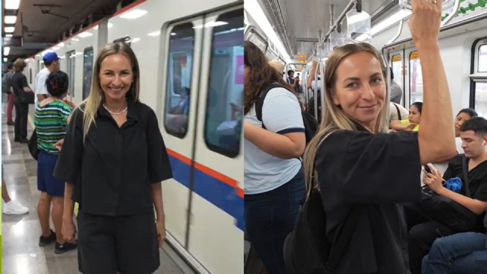 Mujer rusa en el Metro de Monterrey.