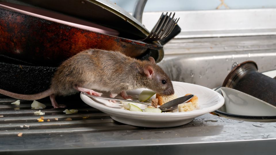 Rata come sobras de comida