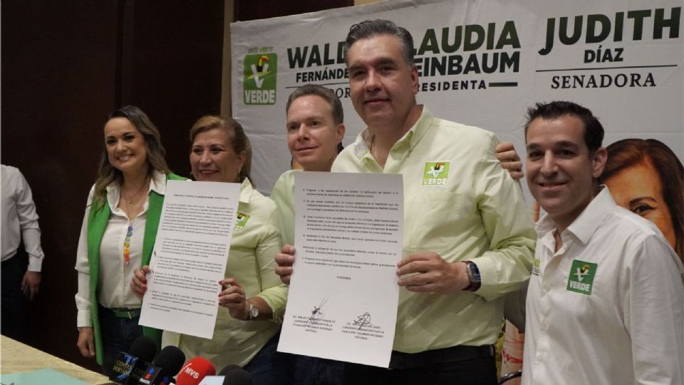 Candidatos al Senado de la República por la coalición “Sigamos Haciendo Historia”, Waldo Fernández y Judith Díaz