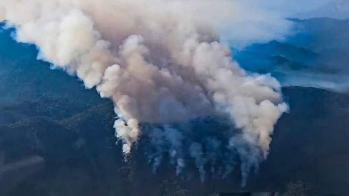 Fuertes vientos provocan incendio en la Sierra de Santiago