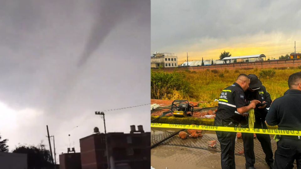 Formación de tornado del tipo no-supercelda en Toluca.