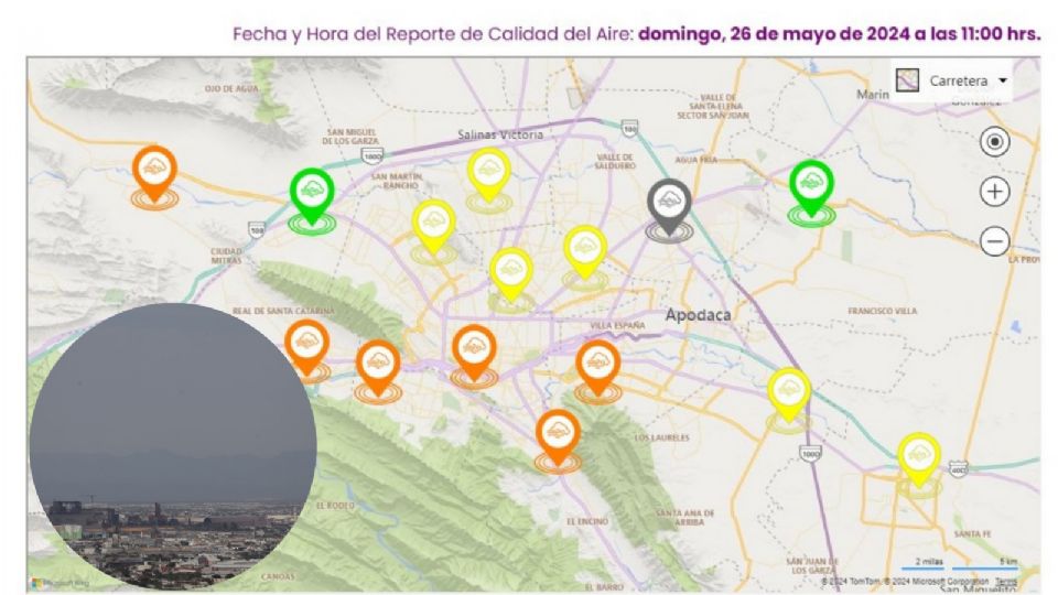 Predomina mala calidad del aire en Monterrey.