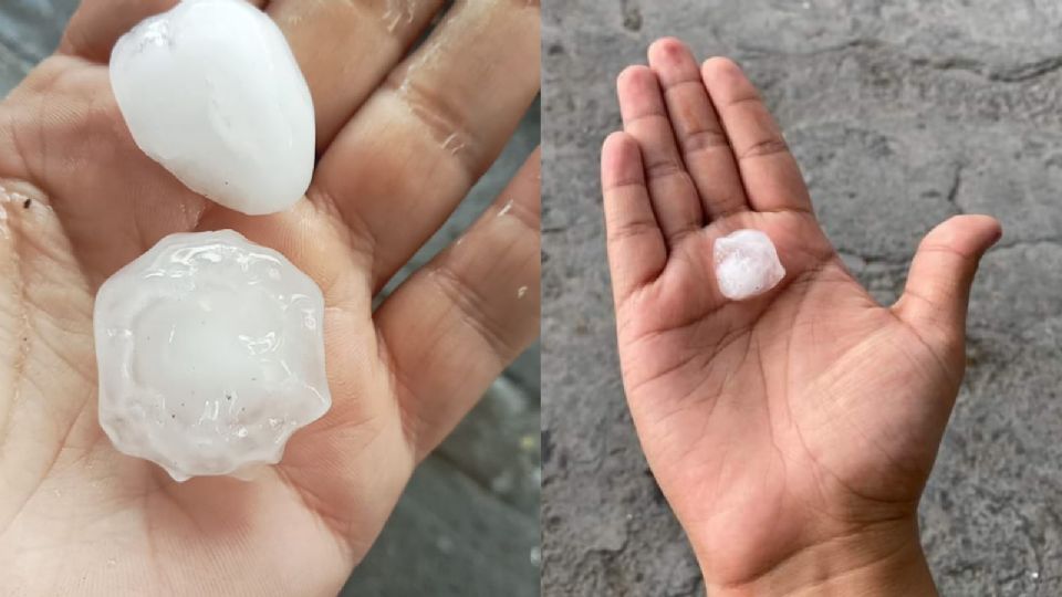 Granizo que cayó en Apodaca.