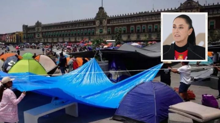 CNTE descarta levantar plantón para cierre de Claudia Sheinbaum