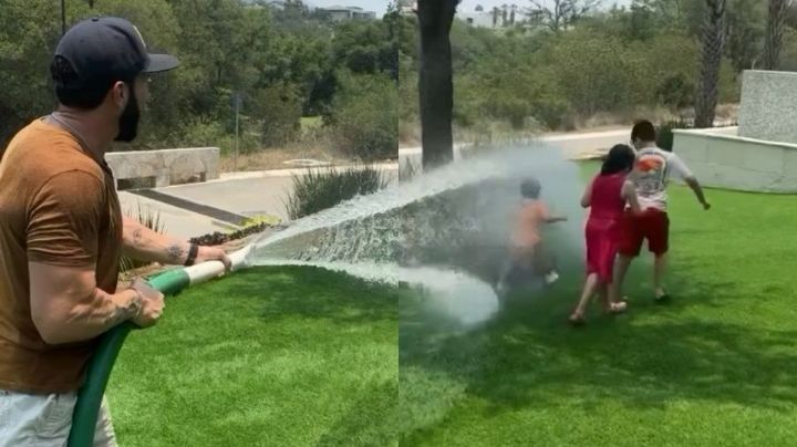 Video: Poncho de Nigris baña a sus hijos con agua tratada y recibe criticas