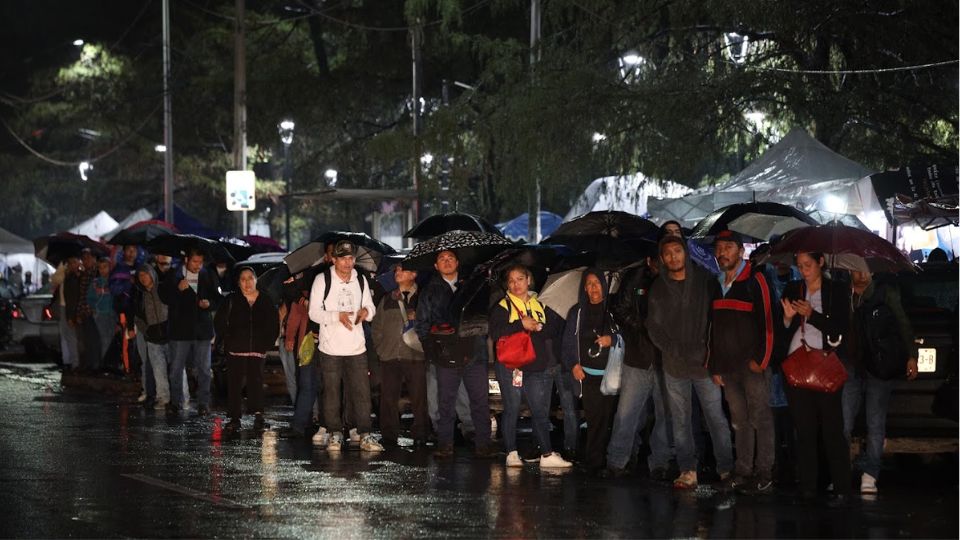 Lluvia en el centro de Monterrey