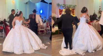 Video: Tía pisa el vestido de la novia en plena boda y la critican