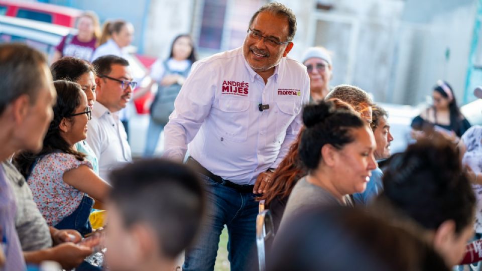 Andrés Mijes, candidato de la coalición “Sigamos Haciendo Historia” a reelegirse en la alcaldía de Escobedo.