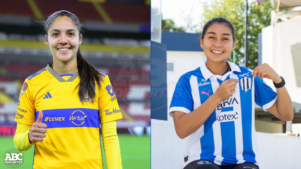 Alison González, jugadora de Tigres Femenil, y Nicolé Pérez, futbolista de Rayadas